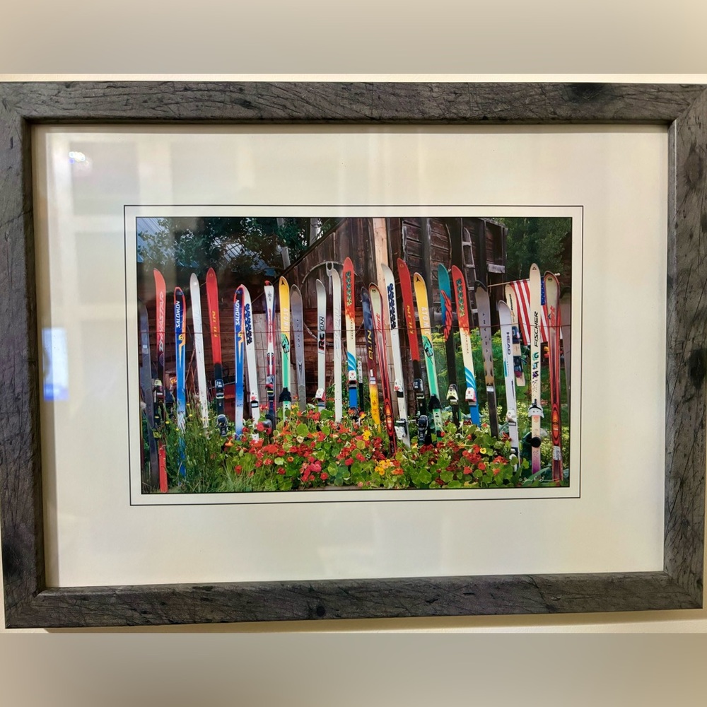 Colorado “Summer Skis” Giclee’ framed print   14 x 10.5